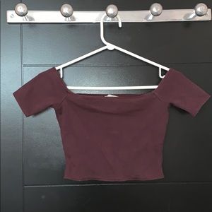 Aritzia off the shoulder crop top